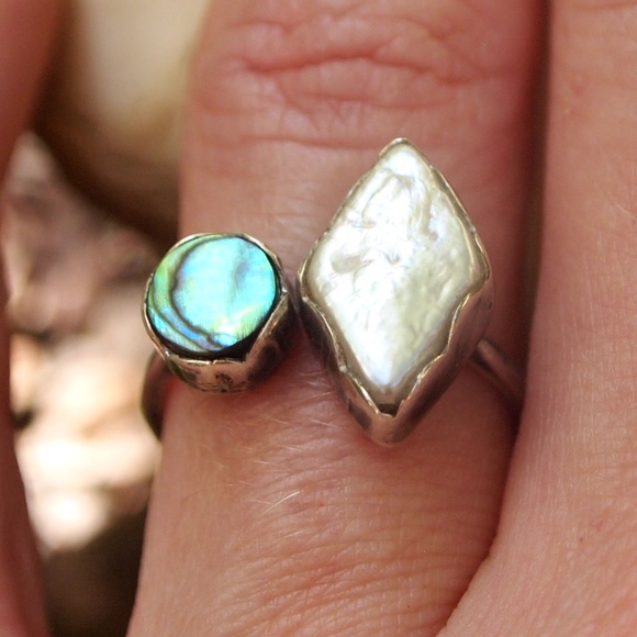 Iabrian Jewelry - Boho, Abalone, Pearl Ring